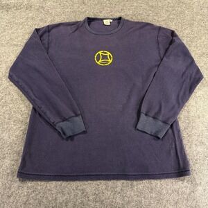 Vtg Y2K Freshjive Shirt Mens Large Navy Blue Waffle Thermal Skate Streetwear